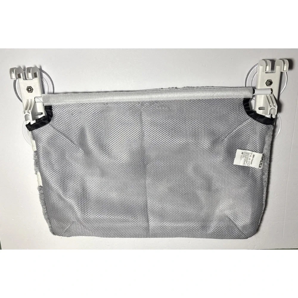 POMESEA Cat Window Perch for Large Cats Gray Star Fleece Hammock 44lbs Capacity